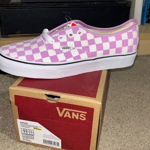Orchid Purple and White Checkered Vans